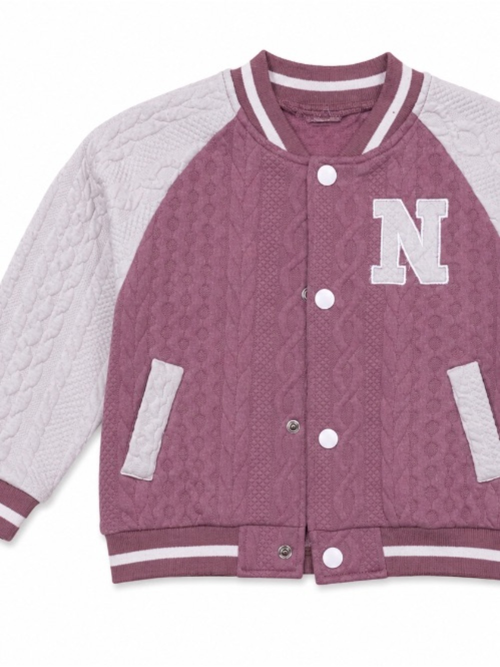 SHEIN • Mauve • Letter N • Varsity Jacket • 18-24M